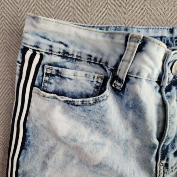 Rue21 Premium Jeans Men's 32x32 Skinny Supreme Flex Distressed Racing Stripe - Picture 12 of 16